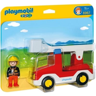 PLAYMOBIL 1.2.3 Brandweerwagen met ladder - 6967