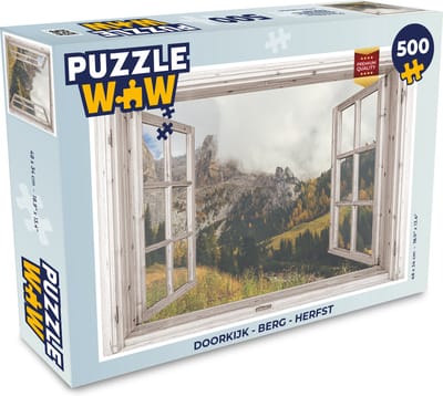 Puzzel Doorkijk - Berg - Herfst - Legpuzzel - Puzzel 500 stukjes