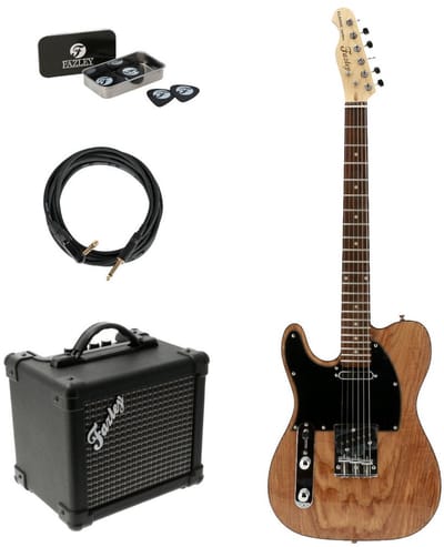 Linkshandige elektrische gitaar starterset Fazley FTL218LH-NT