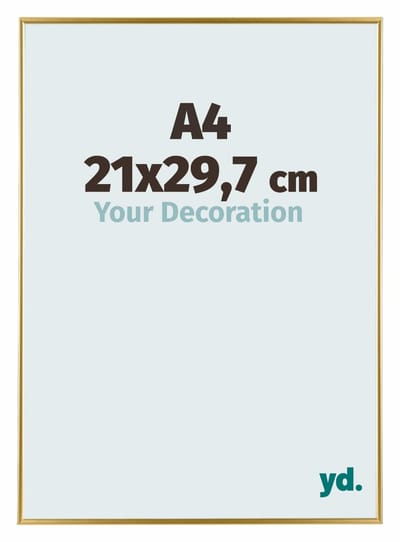 Your Decoration - Fotolijst A4 21x 29,7 cm - Kunststof - Goud - Evry