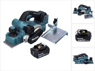Makita DKP 181 T1 accuschaafmachine 82 mm 18 V borstelloos + 1x oplaadbare accu 5.0 Ah - zonder lader