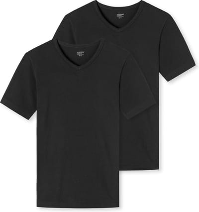 Uncover by Schiesser 2 PACK T-Shirt V Hals - Heren Onderhemd zwart