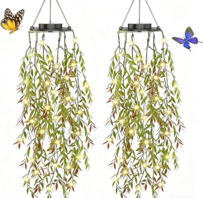2-pack solar rattan tuinlamp - 66 LED IP65 waterdichte buitenlamp - handmatige planning party camping lamp - poolmat bruiloft romantische decoratie - energie-efficiente tuin decoratie