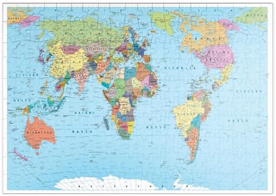 Wereldkaart Puzzel - Educatieve Puzzel - Leren van Geografie - Premium Puzzelkarton - 200 Stukjes - Kleurrijk