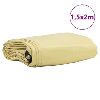 vidaXL - Zeil - 650g - / - m² - Beige - 1,5 - x - 2 - m - Canvas - met - PVC-coating