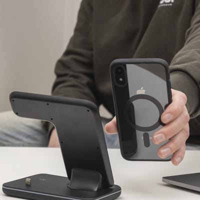 ShieldCase telefoonhoesje geschikt voor Apple iPhone 14 Plus Magneet hoesje transparant gekleurde rand - zwart - Shockproof backcover hoesje - Hardcase hoesje - Siliconen hard case hoesje met Magneet ondersteuning