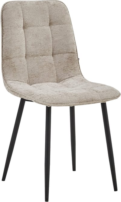 Colenis Bloqs Eetkamerstoel – Beige – Chenille – Set van 2