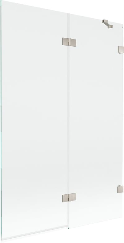 Mexen Lunar 2-delige badwand rechts 120 x 150 , transparant, geborsteld nikkel - 897-120-100-97-00-P