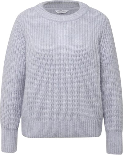 Studio Untold - Dames - Pullover boxy fit ribbreisel ronde hals lange mouwen - Zacht lichtblauw - Maat 42+