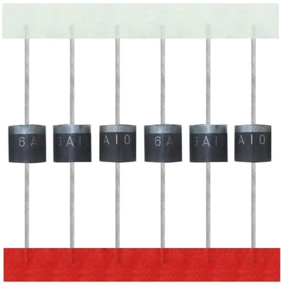 Gelijkrichterdiodes - Elektronische componenten - Elektrische experimenten - 1000 Volt - 6 Ampère