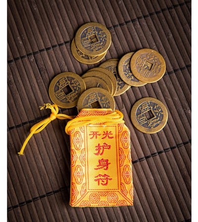 Chinese geluksmunten 2,7 cm set van 12