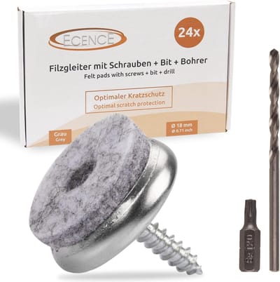 Vilten Glijders - Meubelbeschermers - Vloeren Beschermen - Vastgeschroefd - 24 Stuks - Niet gespecificeerd