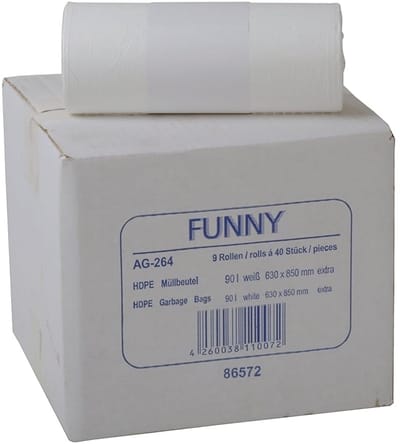 Vuilniszakken - Afvalzakken - Licht afval - HD-PE materiaal - 90 liter - Wit