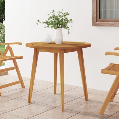 Houten Tuintafel - Balkon Terras - Buiten Eten - Massief Acaciahout - Ø85 x 75 cm - Bruin