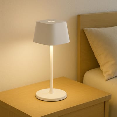 Securit - Tafellamp Oplaadbaar - Malta | 8-10 hrs Brandduur | Dimbaar | Draadloos | 22cm | Wit