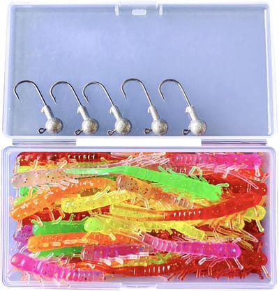 50 Stuks Vislures - Zachte Kunstaas Set - Vissen in Zoutwater - Realistische Bewegingen - 7 cm - Kleurrijk