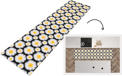 Keukenloper - Loper keuken - Patronen - Daisy - Bloemen - 200x50 cm - Keukenloper vinyl