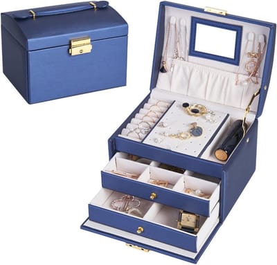 Sieradenkistje met 3 niveaus - Sieradendoos organizer - Sieraden opbergen - Grote capaciteit - 17 x 14 x 13 cm