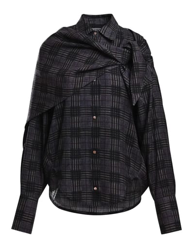 Essentiel Antwerp Oversized Shirt W/scarf Blouses Groen Kiss