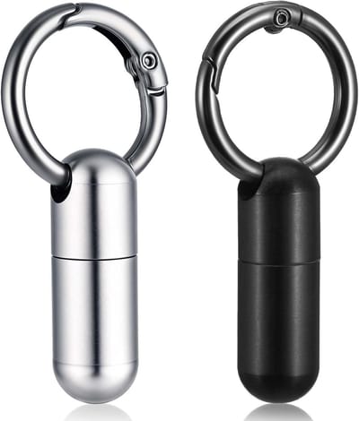 Compacte Pillendoos met Sleutelhanger en Waterdichte Container voor Reizen en Dagelijks Gebruik