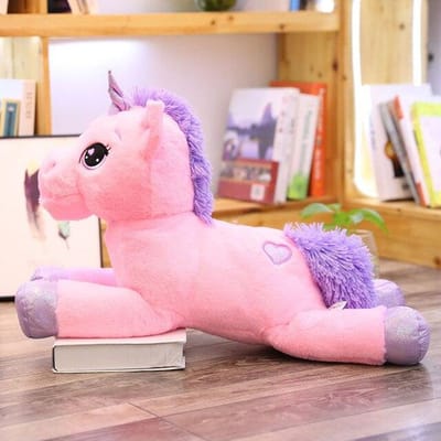Eenhoorn Pluche Speelgoed Reuzenformaat Eenhoorn Knuffeldier Paard Speelgoed Zacht Unicornio Peluche Pop Cadeau Kind 60cm pink