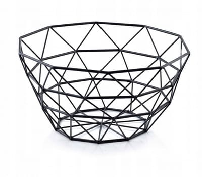 Zwarte Metalen Mand voor Fruit en Cadeaus - Stijlvolle Decoratie