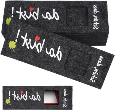 10 Stuks Vilt Covers voor Cadeaus, Herbruikbare Vilt Cadeau Doos, Perfect voor Chocolade, Bruiloft, Afstuderen en Doop (Zwart)