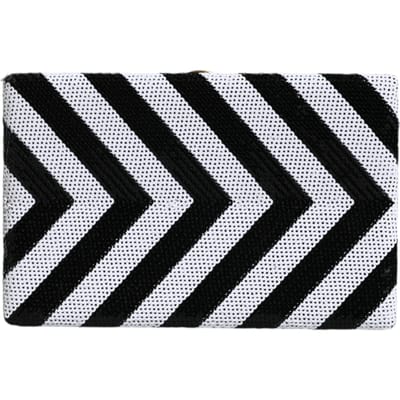 Zwarte Witte Gouden Frame Clutch Avondfeest Handtas