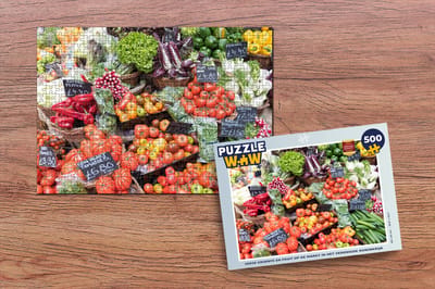 Puzzel Markt - Fruitkisten - Groente - Legpuzzel - Puzzel 500 stukjes