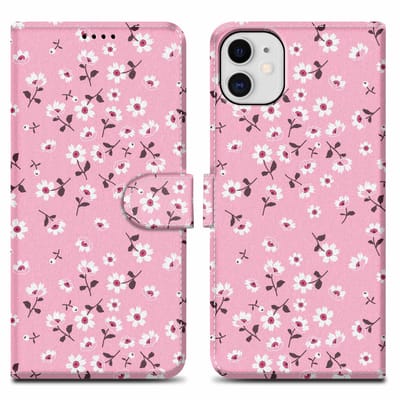Cadorabo Hoesje geschikt voor Apple iPhone 11 - Design Bloemenregen No. 6 - Beschermhoes Case Cover met magnetische sluiting, standaardfunctie en kaartvakje