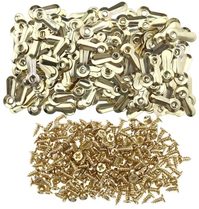 Dailygoods- Fotolijst Draaiknoppen 200 Stuks - Gouden Bevestigingsmiddelen - Schroeven - 3/4 Inch - Metaal - Duurzaam en Roestbestendig