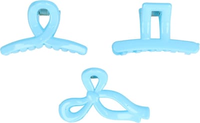 Haarsoires Haarspeld Haarklemmen 4cm – Recht Wave Strik – Blauw – Set van 3 - Haarclip Klem - Hair Claw - voor Opsteken Haar - Hair Clip - Decoratieve Haaraccessoire