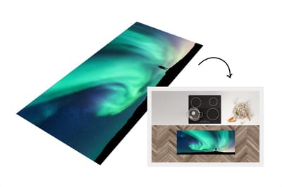 Keukenloper - Loper keuken - Noorderlicht - Silhouette - Noorwegen - 120x50 cm - Keukenloper vinyl