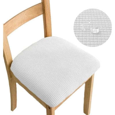 Jacquard Stoelhoezen Eetkamer Stretch Stoelbeschermer Zit Slipcovers Verwijderbaar Effen Kleur Gestoffeerde Kussenhoes 4 PCS
