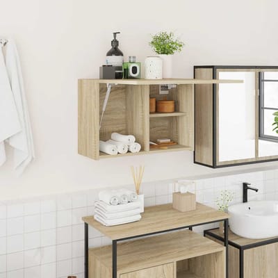 vidaXL - Badkamerwandkast - 60x25x40 - cm - bewerkt - hout - sonoma - eikenkleurig