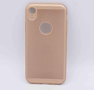 Geschikt voor IPhone XR – hoes, cover – TPU – metaal gaas look – Goud
