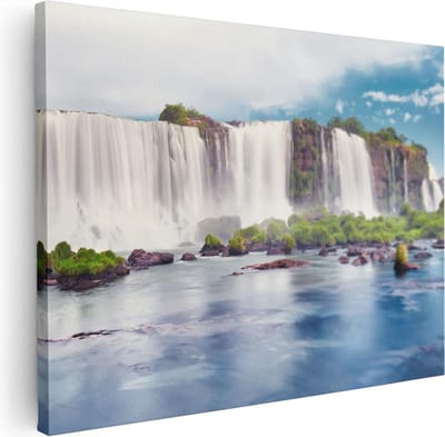 Artaza Canvas Schilderij Natuur - 40x30 cm - Klein - Wanddecoratie Waterval - Muurdecoratie Woonkamer - Kamer Accessoires