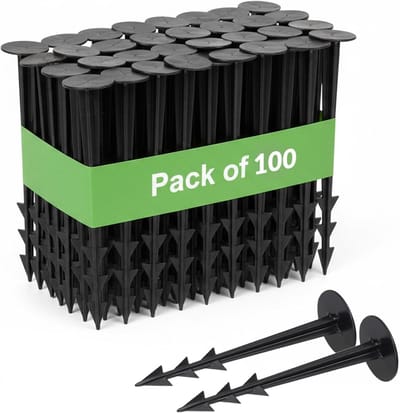 SnelShoppen - 100 Stuks TerraPeg Grondankers voor Tuinfleece - UV-bestendig Zwart Plastic - Ideaal voor Onkruidbestrijding en Mollen Net - Sterk en Du