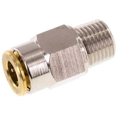 6mm x M 10 x 1 (conical) Messing Insteekfitting Buitendraad Hoge Druk NBR [2 Stuks]