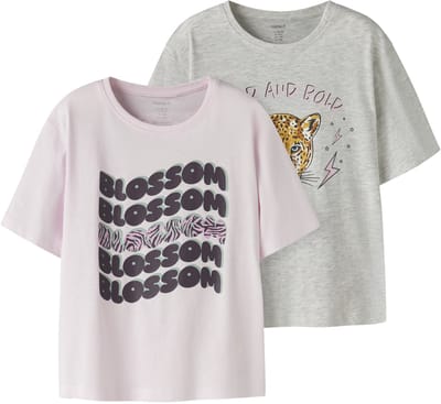 NAME IT - NKFBENNA 2P SS NREG TOP BOX PB - Meisjes - T-shirts