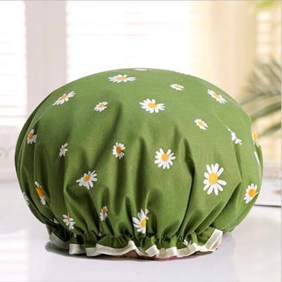 CHPN - Douchemuts - Douchemuts met bloemenprint - Bloemen - Groen - - Douchekapje - Bloemetjes - Douche kapje - Douche cap - Douchecap - Douche muts - Shower cap - Dubbelzijdig