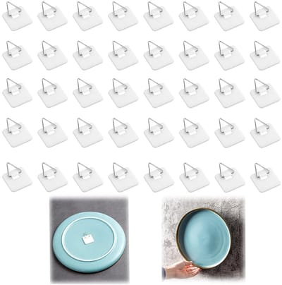 Dailygoody - Wandhouders - Onzichtbare fotohangers - Eenvoudig te gebruiken - Wit - Voor muurkunst - Geschikt voor afbeeldingen - 40 stuks
