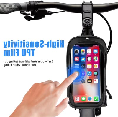 Waterdichte Fietstas voor het Frame met TPU Aanraakscherm en Zonnekap voor Smartphones tot 6,5 Inch - Ideaal voor Mountainbikes en Racefietsen, Fietsaccessoires en Smartphonehouder