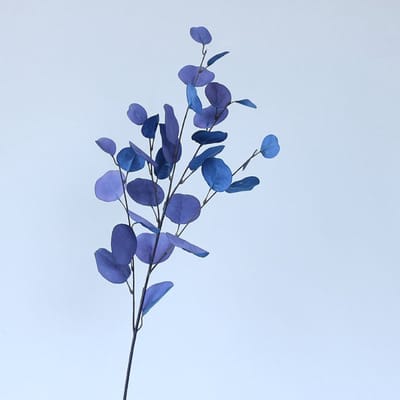Eucalyptus tak - groot - blauw - zijden bloemen - 3 stelen - onderhoudsvrij - 87 cm - kunstbloemen