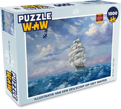 Puzzel Illustratie van een zeilschip op het water - Legpuzzel - Puzzel 1000 stukjes volwassenen