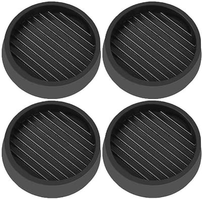Ronde rubberen zwenkbekers met antislip rubberen vloergreep - set van 4