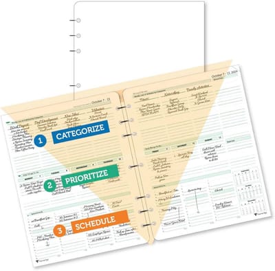 Losbladig Maandplanner 12 Maanden Organizer A4 Soft Groen Oktober 2024 - September 2025