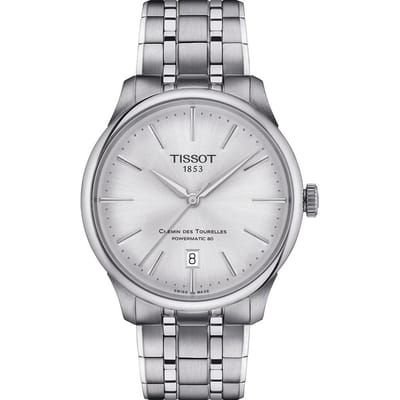 Tissot Chemin Des Tourelles Powermatic 80 T1398071103100 Horloge - Staal - Zilverkleurig - Ø 39 mm