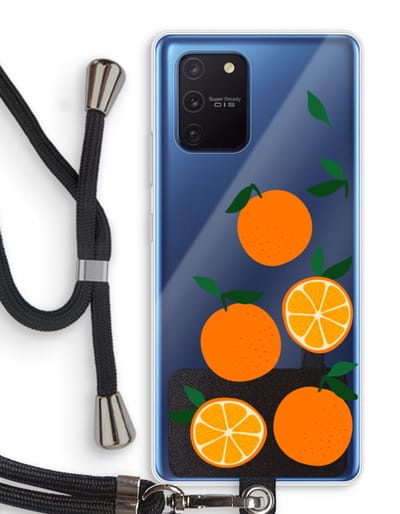 Case Company® - Hoesje met koord geschikt voor Samsung Galaxy Note 10 Lite hoesje met Koord - Will you be my clementine - Telefoonhoesje met Zwart Koord - Bescherming aan alle Kanten en Over de Schermrand