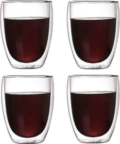 Dubbelwandige Glazen - 4 Stuks - 350ml - Koffieglazen - Theeglazen - Cappuccino Glazen - Latte Macchiato Glazen